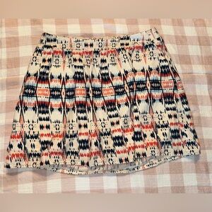 Old Navy Pattern Boho Skirt in Cream, Navy & Coral